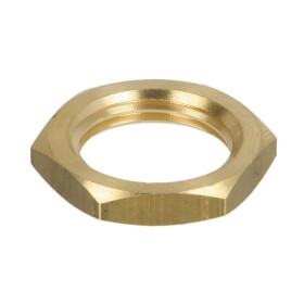 Lock nut 1&quot; IT with hexagon brass bright