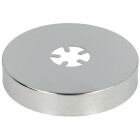 Push-on rosette, brass chrome-plated 80 mm x 1/2&quot; x 15 mm