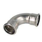 Stainless steel press fitting bend 90&deg; 22 mm F/F with M-contour