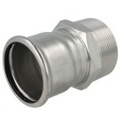 Stainless steel press fitting adapter 22 mm I x 1/2&quot; ET with M-contour