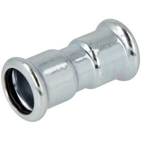 C-steel press fitting socket with stop 15 mm F/F