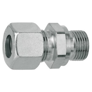 Raccord à vis en acier inoxydable 3/8" cyl. x 8 mm avec joint spécial