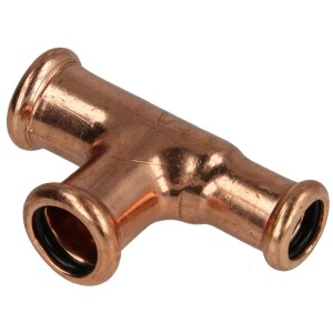 Press fitting copper T-piece reducing 22 x 18 x 15 mm (countour M)