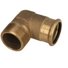 Press fitting copper elbow 90&deg; 18 mm x 1/2&quot; ET (contour M)
