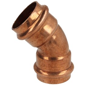 Press fitting copper elbow 45° 35 mm F/F contour V