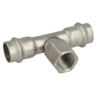 Stainless steel press fitting T-piece outlet,28 mm x&frac12;&quot;x 28 mm I/IT/I V profile