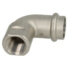 Stainless steel press fitting adapter bend, 22 mm I x &frac12;&quot; IT with V profile