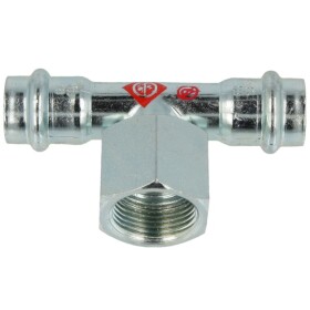 C-steel press fitting T-piece 22 x 1/2&quot; x 22 mm...