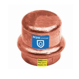 Gas press fitting copper cap 22 mm F contour V