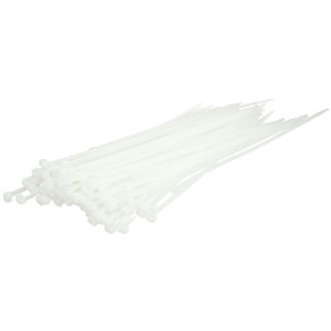 Cable tie, transparent, 7.8 x 300 mm, set of 100 pcs.