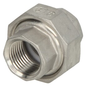 Stainless steel screw fitting union flat seat, 3/4&quot;...
