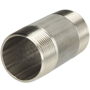 Stainless steel double pipe nipple 60mm 1" ET, conical thread