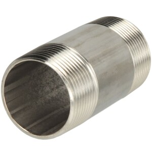 Double nipple de tuyau inox 60 mm 1 1/2" FM, filetage conique