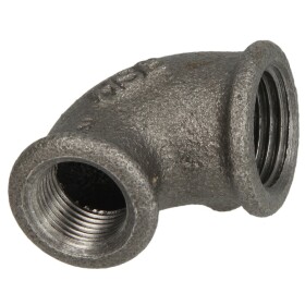 Malleable cast iron black elbow 90&deg; reducing 1 x 3/4...