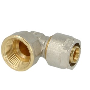 Compression fitting elbow brass 16 x 2 mm x ½" IT