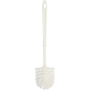 Brosse WC, plastique blanc tête ronde