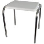 Tabouret de douche, inox, hauteur 500mm si&egrave;ge plastique,120kg,415x360mm,poli