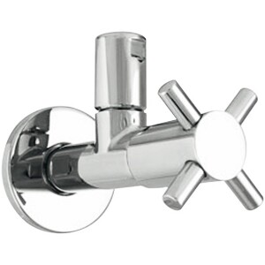 Design angle valve maya, 1/2" self-sealing, chrome, w. CF + rosette