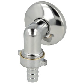 Wall connection elbow 90&deg;, brass, chrome plated, with...