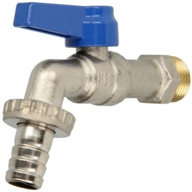 Ball drain valve 3/4&quot; blue handle nickel-plated...