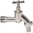 Draw-off tap 3/4&quot; matt chrome with hose screw connection