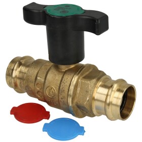 Brass tap water ball valve, 22 mm Ø contour V - M...