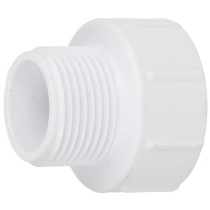 Reducer nipple 1" IT x 3/4" ET white plastic