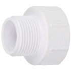 Reducer nipple 1&quot; IT x 3/4&quot; ET white plastic