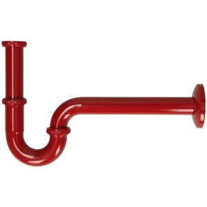 Tube siphon 1 1/4" PLUS, red (3003) 1 1/4" x 32 mm with rosette 80 mm