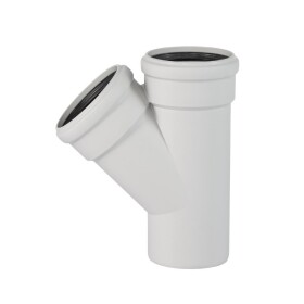 Soundproof drain pipe with 45&deg; single branch, DN 110...