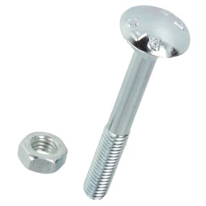 Round head screw M 5 x 35 mm (PU 200) with hex. nut DIN 603 galv. zinc coated