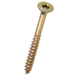 Countersunk screw for chipboards Ø 3 x 35 mm star yellow chome