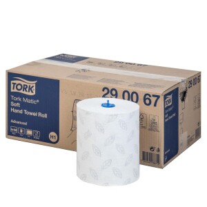 Papier essuie main Tork Advanced blanc 2 épaisseurs H1 6RII à 150 m 290067