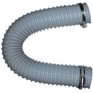 Flexible hose for connection of skirting-board inlets to pipe system