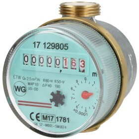 Domestic water meter single-jet 2.5 m&sup3; 3/4&quot;...