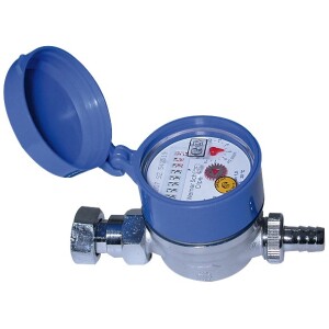 Compteur p. robinet distributeur ETK, avec raccord, Qn 1,5m³/h - G 1" - 80 mm