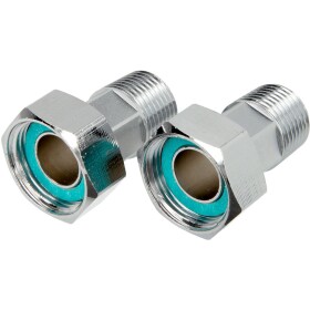 Water meter screw joints, chrome-plated brass 1/2"...