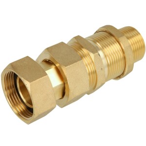 Water meter screw joint, brass input Qn 2.5 - 1" ET x 1 1/4" IT
