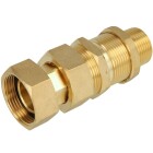 Water meter screw joint, brass input Qn 2.5 - 1&quot; ET x 1 1/4&quot; IT