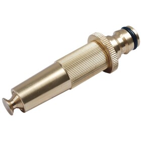 Garden nozzle with plug-in coupling, brass