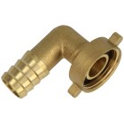 Brass - flat sealing elbow union 1/2&quot; thread x 3/8&quot; hose tail