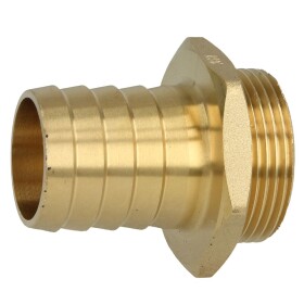 Brass hose connector with male thread and hexagonal...