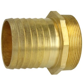 Brass hose connector with male thread and hexagonal...