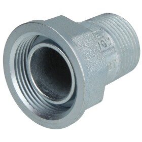 Gas meter screw union, straight, 1&quot;, galvanized