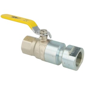 Ball valve, gas, 3/4&quot;, with heat-activated safety valve